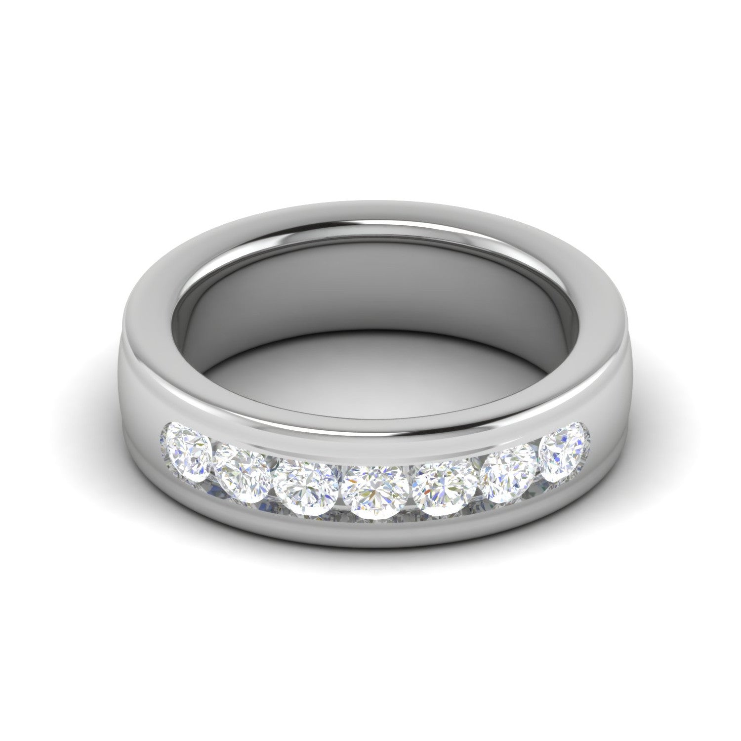 Platinum Ring with 7 Diamonds for Women JL PT MB RD 121   Jewelove.US
