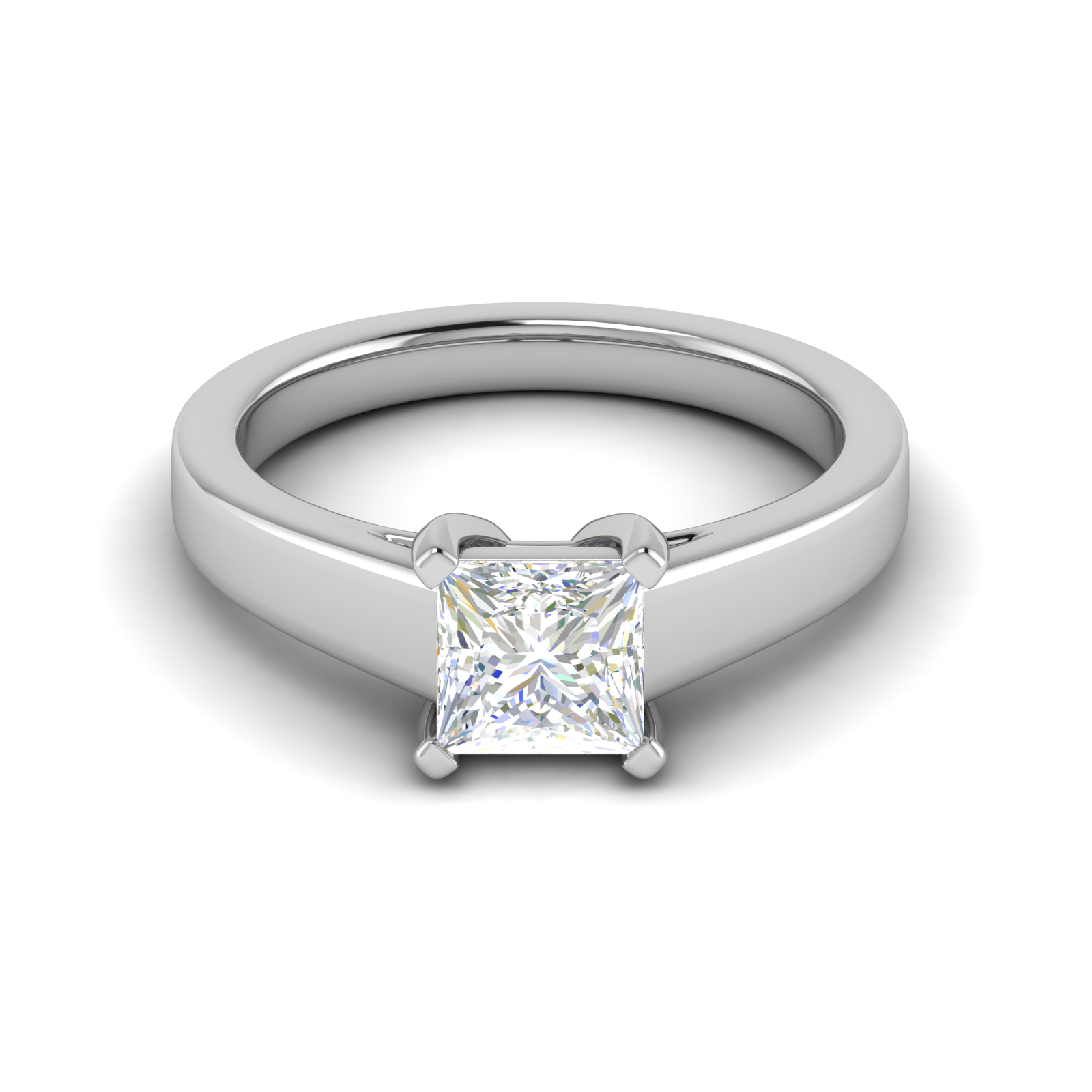 1.00 cts Princess Cut Solitaire Platinum Ring JL PT RS PR 130   Jewelove.US