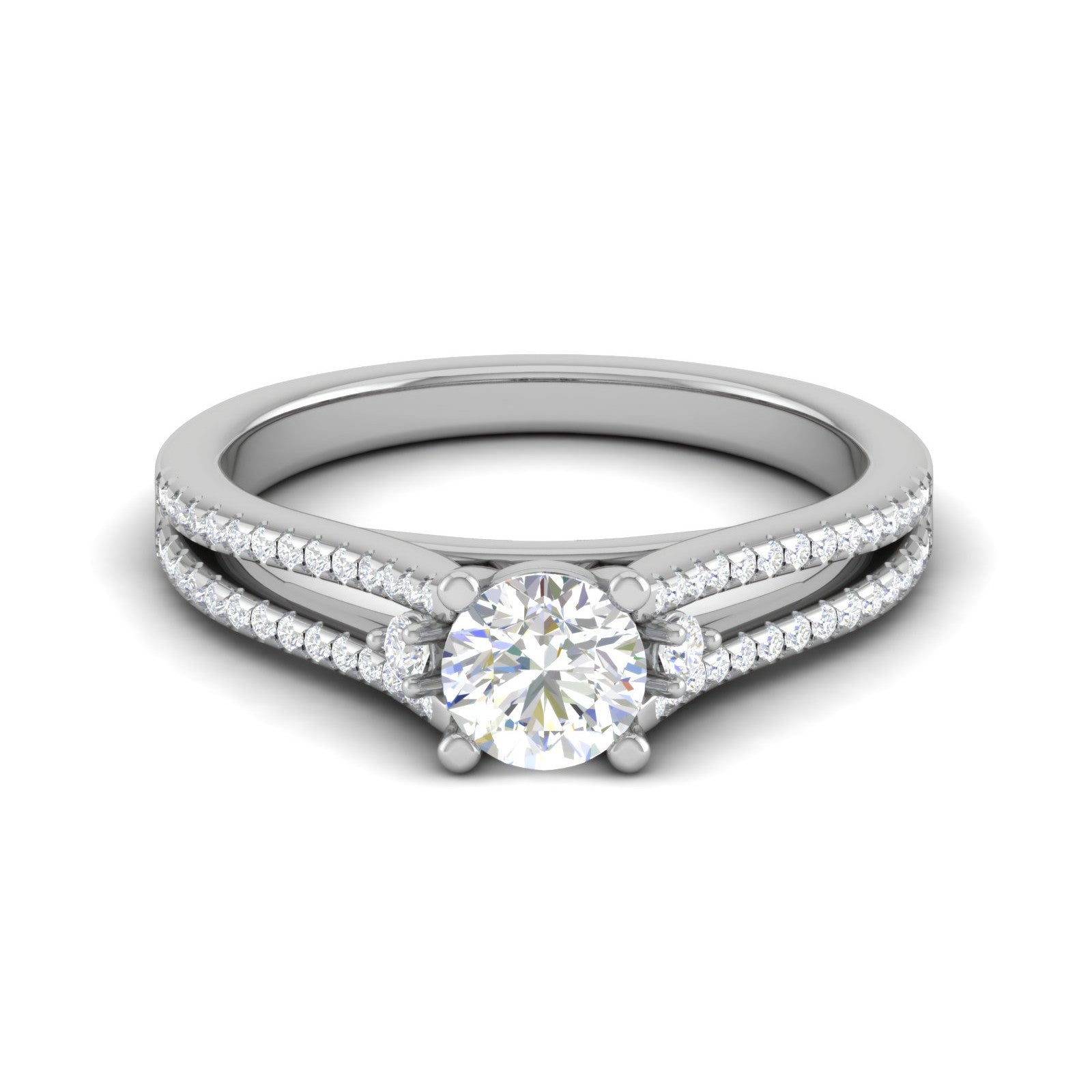 0.30cts Diamond Split Shank Solitaire Platinum Ring JL PT M00245   Jewelove.US