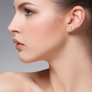 Platinum Princess Cut Solitaire Earrings for Women JL PT E SE PR 103   Jewelove