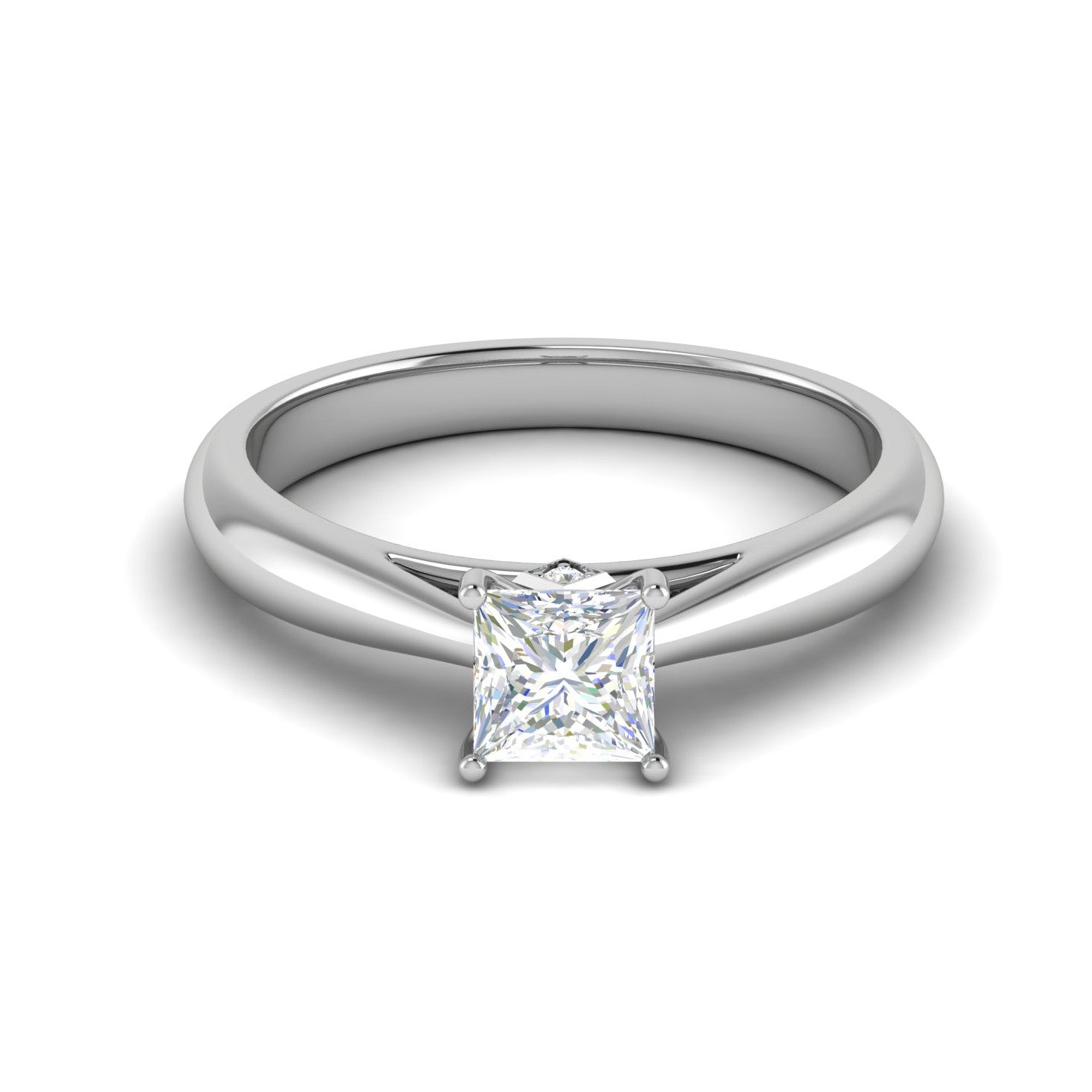 0.70 cts Princess Cut Solitaire Platinum Diamonds Ring JL PT RS PR 156   Jewelove.US