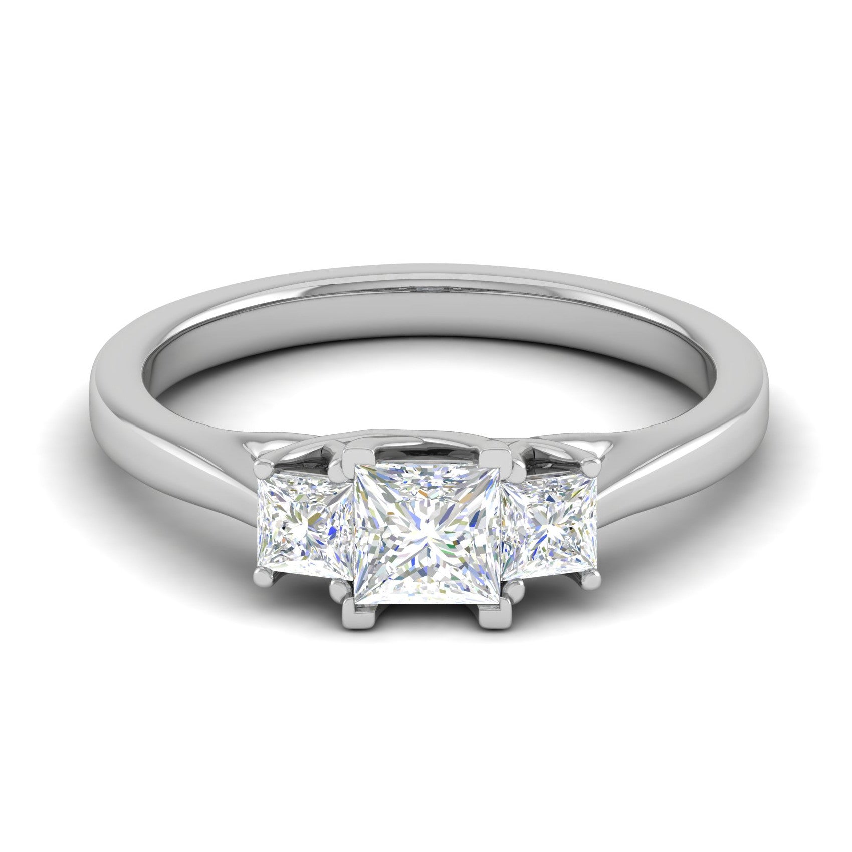 0.50 cts. Princess Cut Solitaire Platinum Diamond Ring JL PT R3 PR 158   Jewelove.US