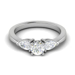 Load image into Gallery viewer, 0.70 cts Solitaire with Pear Cut Diamond Accents Platinum Ring JL PT R3 RD 104   Jewelove.US
