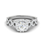 Load image into Gallery viewer, 0.50 cts Solitaire Halo Diamond Twisted Shank Platinum Ring JL PT RH RD 265   Jewelove.US
