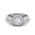 Load image into Gallery viewer, 0.70 cts Solitaire Halo Diamond Shank Platinum Ring JL PT RH RD 149   Jewelove.US
