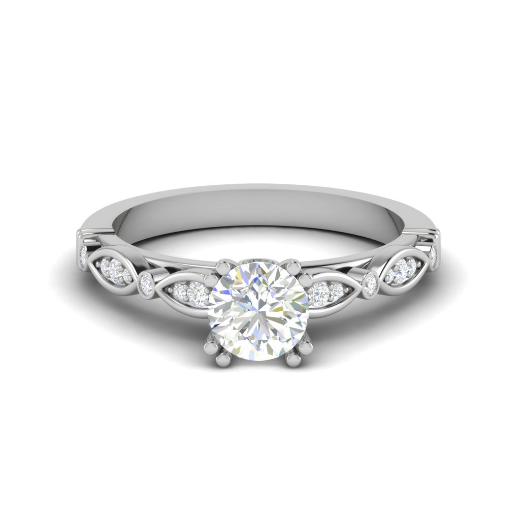 Designer 0.30 cts Solitaire Shank Diamond Platinum Ring for Women JL PT RV RD 120   Jewelove