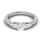 Load image into Gallery viewer, 0.70 cts Solitaire with Pear Cut Diamond Accents Platinum Ring JL PT R3 RD 100   Jewelove.US
