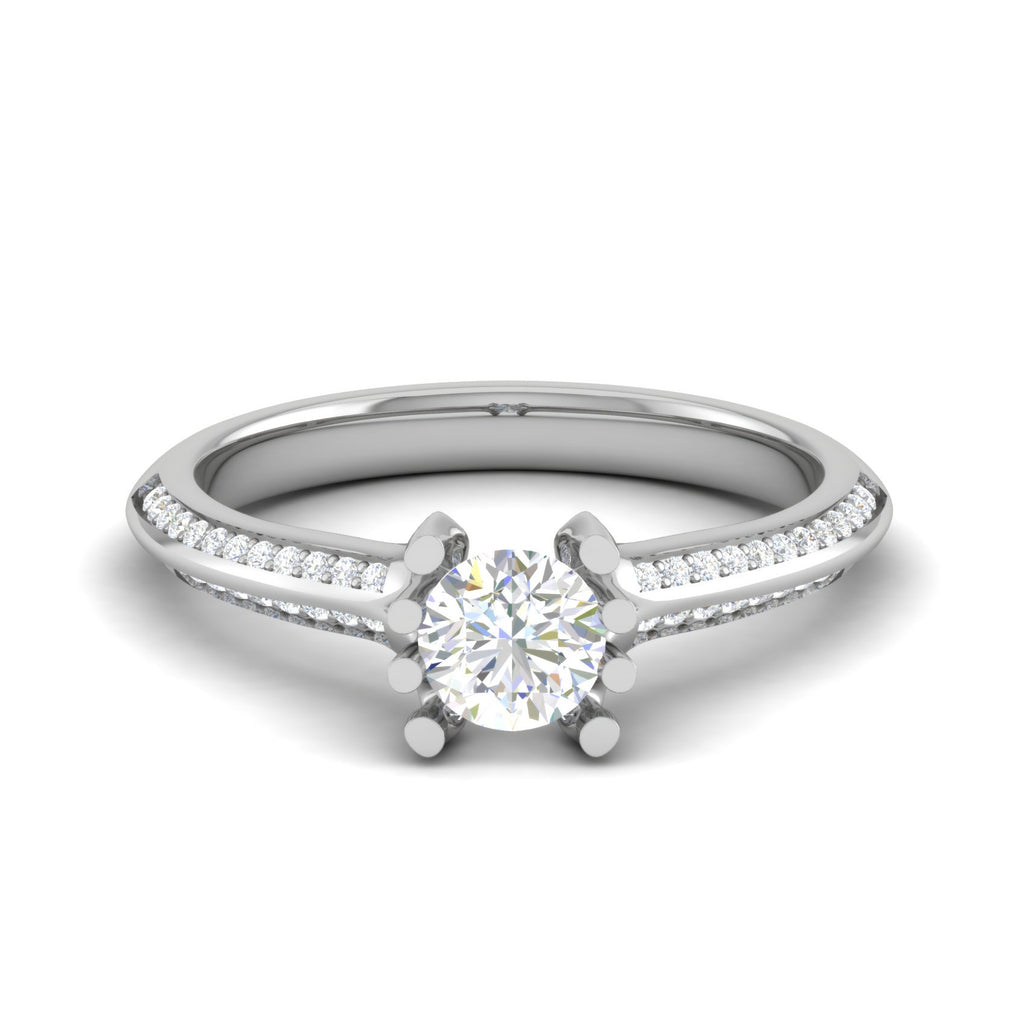 0.30 cts Solitaire Diamond Split Shank Platinum Ring JL PT RP RD 170   Jewelove.US