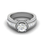 Load image into Gallery viewer, 0.50 cts. Solitaire Halo Diamond Split Shank Platinum Ring JL PT WB6013E   Jewelove.US
