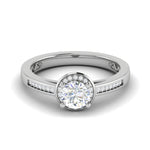 Load image into Gallery viewer, 0.50 cts Solitaire Halo Diamond Shank Platinum Ring JL PT RH RD 205   Jewelove.US
