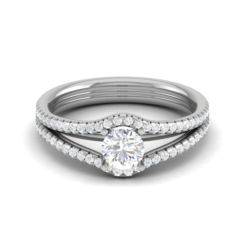 0.30 cts Solitaire Split Shank Diamond Platinum Ring JL PT RP RD 188   Jewelove.US