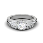 Load image into Gallery viewer, 0.50 cts Halo Diamond Split Shank Solitaire Platinum Diamond Ring JL PT RH RD 197   Jewelove.US

