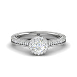 Load image into Gallery viewer, 0.50 cts Solitaire Halo Diamond Split Shank Platinum Ring JL PT RH RD 226   Jewelove.US
