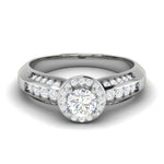 Load image into Gallery viewer, 0.50 cts Solitaire Halo Diamond Split Shank Platinum Ring JL PT RP RD 210   Jewelove.US
