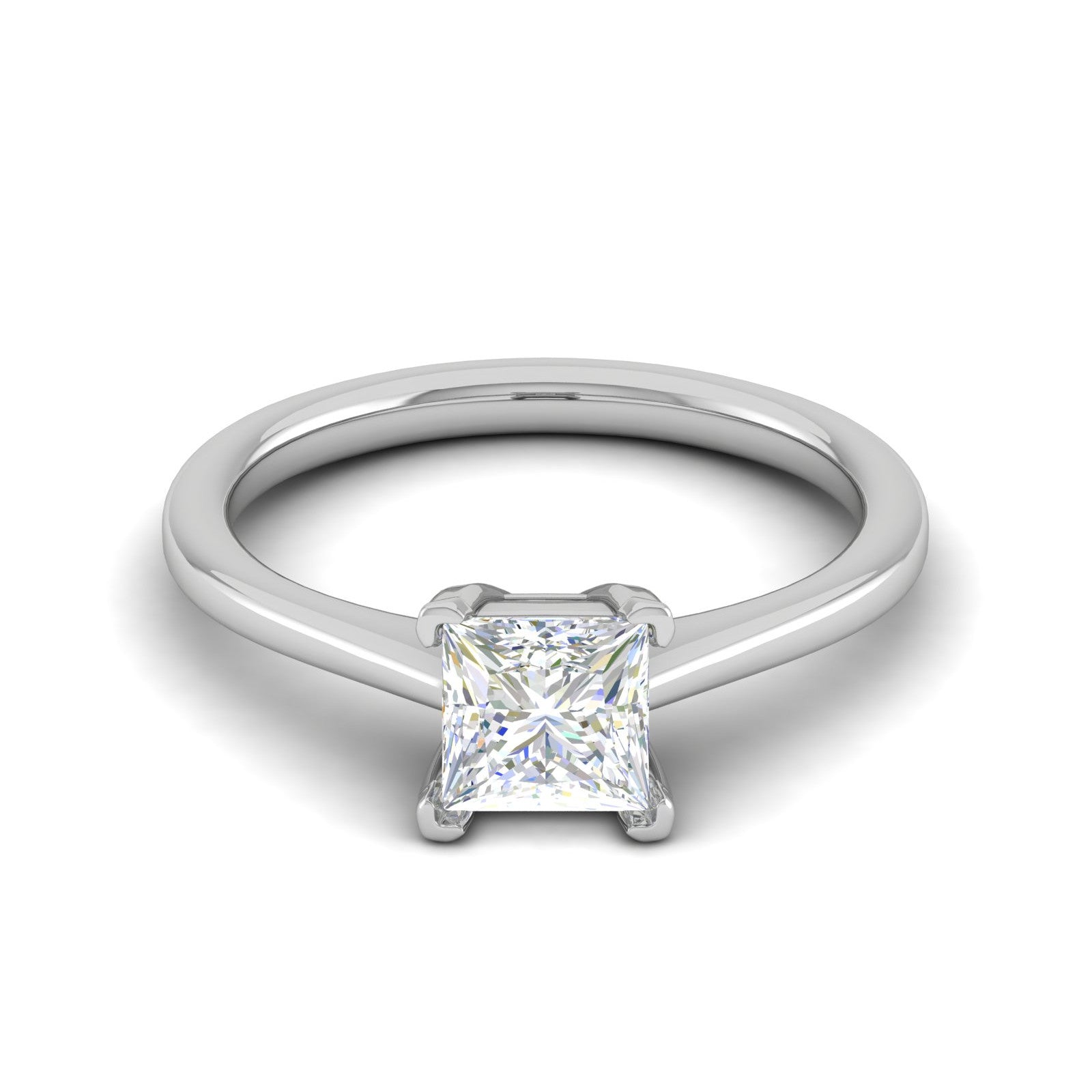 0.30 cts Princess Cut Solitaire Platinum Ring JL PT RS PR 129   Jewelove