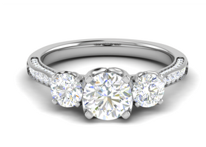 1.00 cts Platinum Solitaire Diamond Shank Ring JL PT R3 RD 114   Jewelove.US