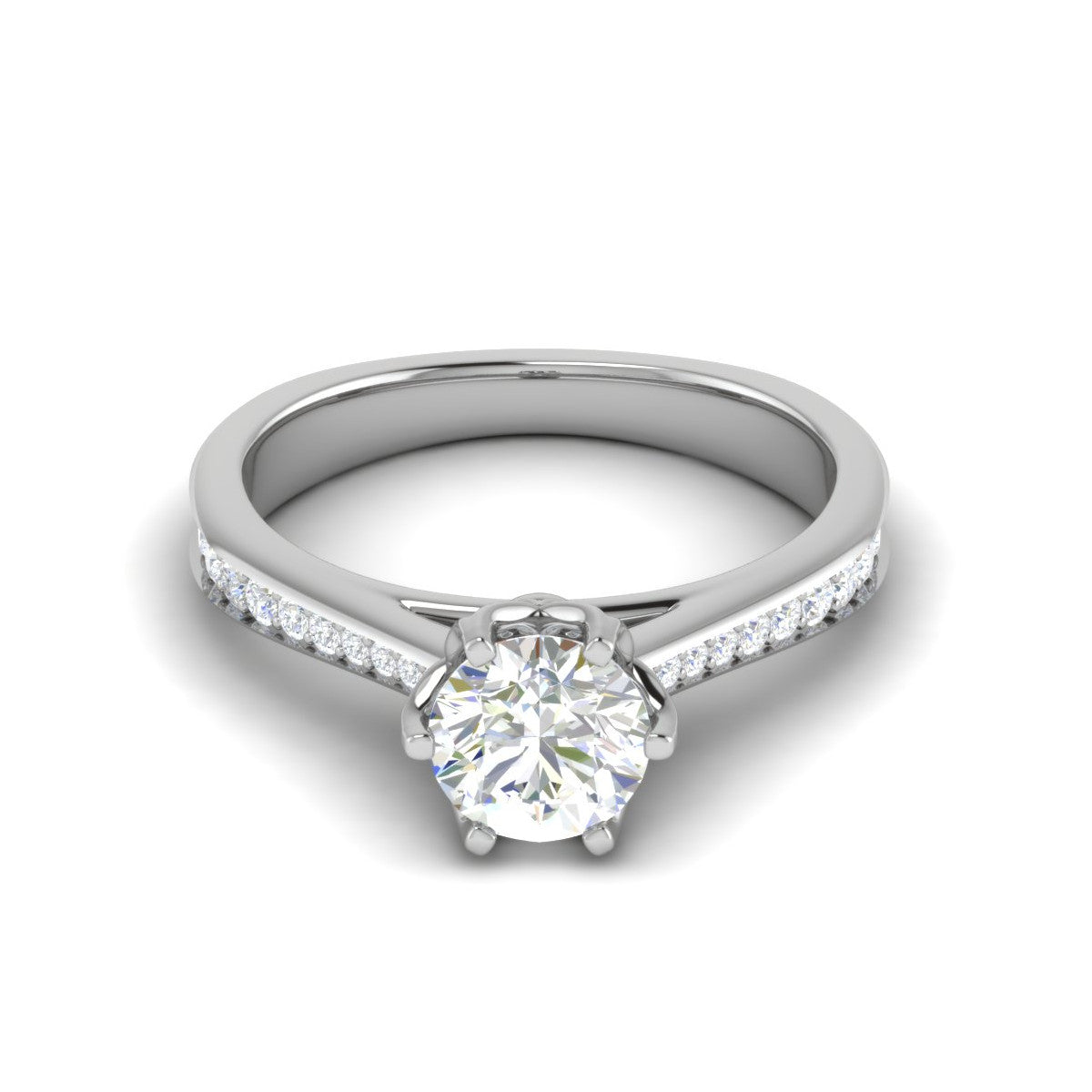 0.30 cts. Solitaire Platinum Diamond Shank Engagement Ring JL PT RV RD 108   Jewelove