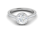 Load image into Gallery viewer, 0.70 cts Solitaire Halo Diamond Shank Platinum Ring JL PT RH RD 109   Jewelove.US
