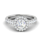 Load image into Gallery viewer, 0.70 cts Solitaire Halo Diamond Shank Platinum Ring JL PT RH RD 151   Jewelove.US
