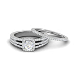Load image into Gallery viewer, 0.50cts Solitaire Halo Diamond Split Shank Platinum Ring JL PT RV RD 161   Jewelove
