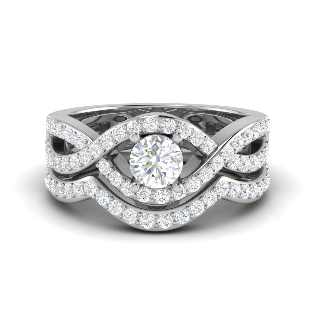 0.30 cts Solitaire Diamond Twisted Shank Platinum Ring JL PT RV RD 158   Jewelove