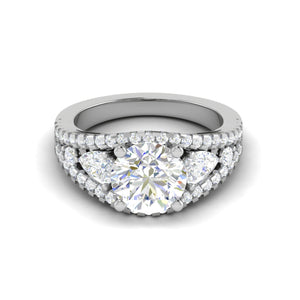 0.50 cts Solitaire Platinum Diamond Split Shank Ring JL PT RERSS1220   Jewelove.US