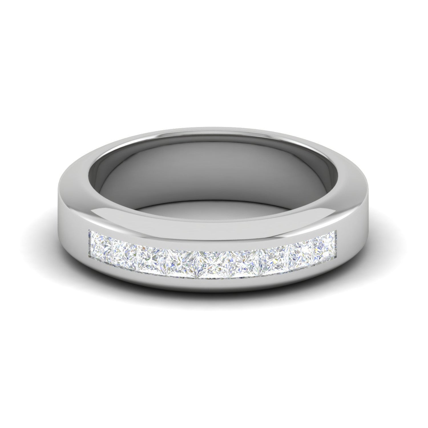 Platinum Unisex Ring with Diamonds JL PT MB PR 133  Women-s-Band-only Jewelove.US