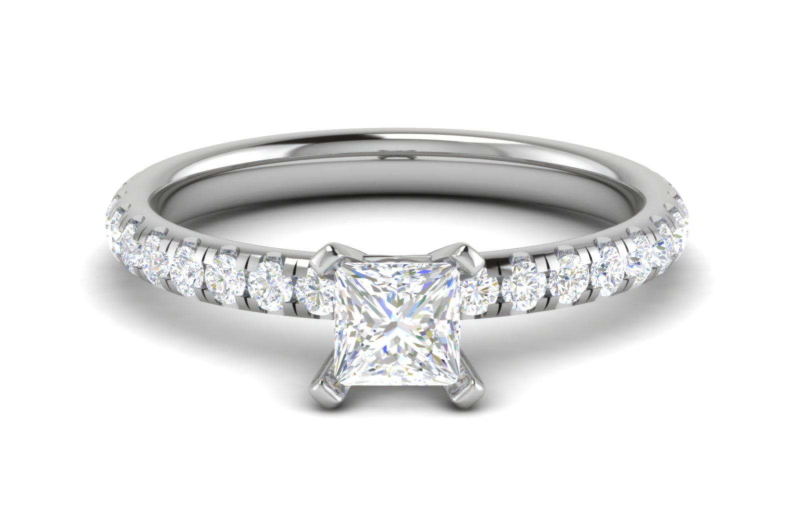 0.50cts Princess Cut Solitaire Platinum Diamond Ring JL PT RC AS 236   Jewelove.US