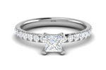 Load image into Gallery viewer, 0.50cts Princess Cut Solitaire Platinum Diamond Ring JL PT RC AS 236   Jewelove.US
