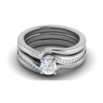 Load image into Gallery viewer, 0.30 cts Solitaire Shank Diamond Platinum Ring JL PT RP RD 222   Jewelove.US
