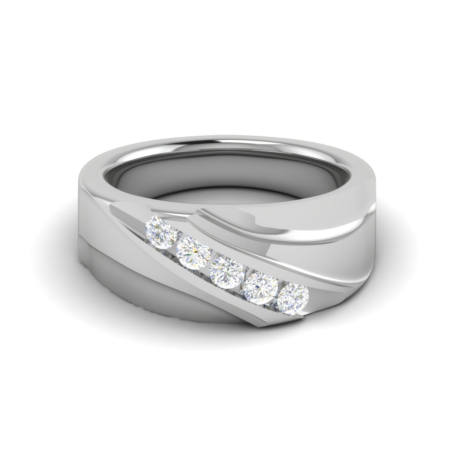 Platinum Ring with Diamonds for Women JL PT MB RD 102   Jewelove.US