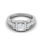 Load image into Gallery viewer, 0.50cts Solitaire Halo Diamond Shank Platinum Ring JL PT 202   Jewelove.US
