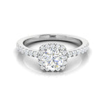 Load image into Gallery viewer, 0.50cts Halo Solitaire Diamond Shank Platinum Ring for Women   Jewelove.US
