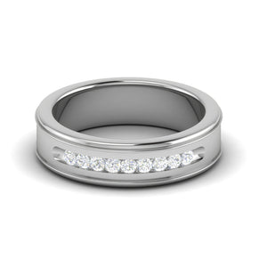 Platinum Unisex Ring with Diamonds JL PT MB RD 140  Women-s-Band-only Jewelove.US