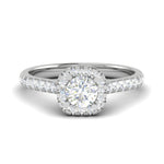 Load image into Gallery viewer, 0.50 cts Solitaire Halo Diamond Shank Platinum Ring JL PT RH RD 254   Jewelove.US
