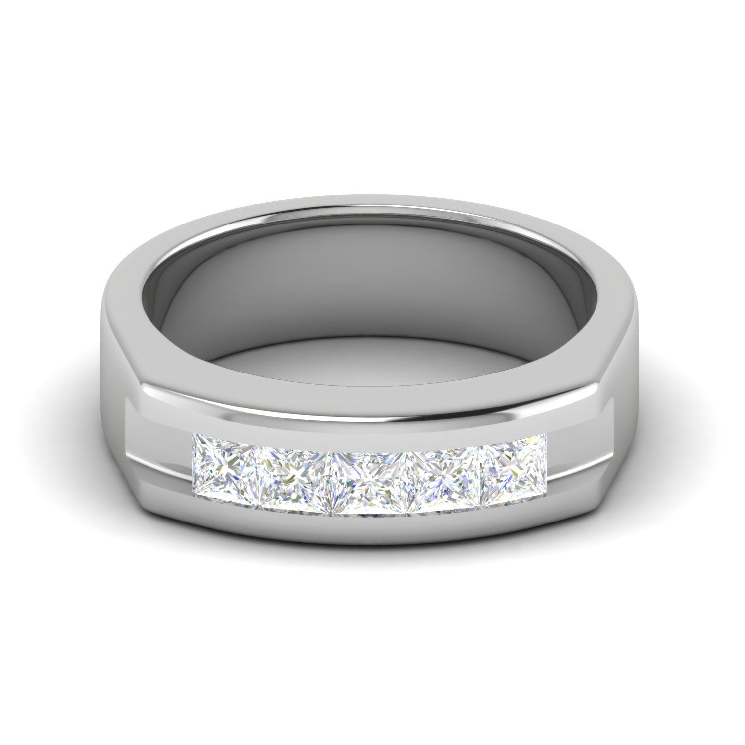 Platinum Unisex Ring with Diamonds JL PT MB PR 139  Women-s-Band-only Jewelove.US