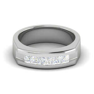Platinum Unisex Ring with Diamonds JL PT MB PR 139  Women-s-Band-only Jewelove.US