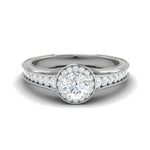 Load image into Gallery viewer, 0.50 cts Solitaire Halo Diamond Shank Platinum Ring JL PT RH RD 211   Jewelove.US

