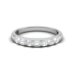 Load image into Gallery viewer, Platinum with Emerald Cut Diamond Half Eternity Ring for Women JL PT WB RD 152  VVS-GH Jewelove
