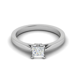 0.30 cts Princess Cut Solitaire Platinum Ring JL PT RS PR 186   Jewelove