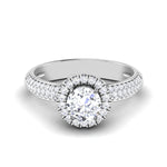 Load image into Gallery viewer, 0.50cts Solitaire Halo Diamond Split Shank Platinum Ring JL PT RP RD 135   Jewelove.US
