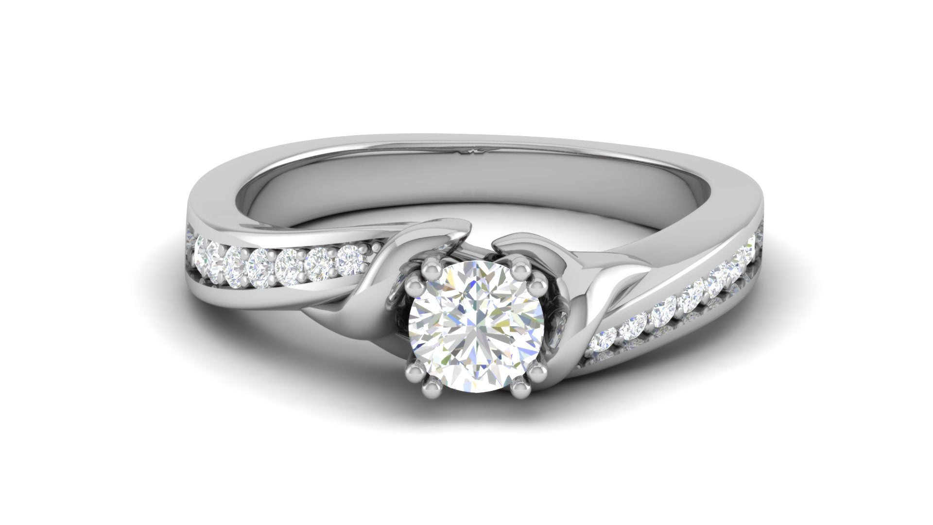 0.30cts Solitaire Diamond Shank Platinum Ring JL PT JRW1557MM   Jewelove.US