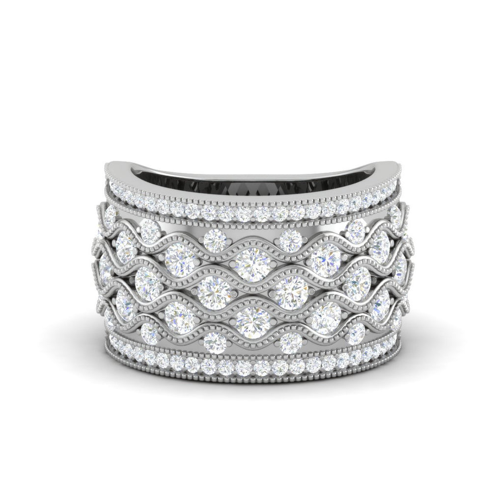 Designer Platinum Diamond Ring for Women JL PT WB6011W  VVS-GH Jewelove
