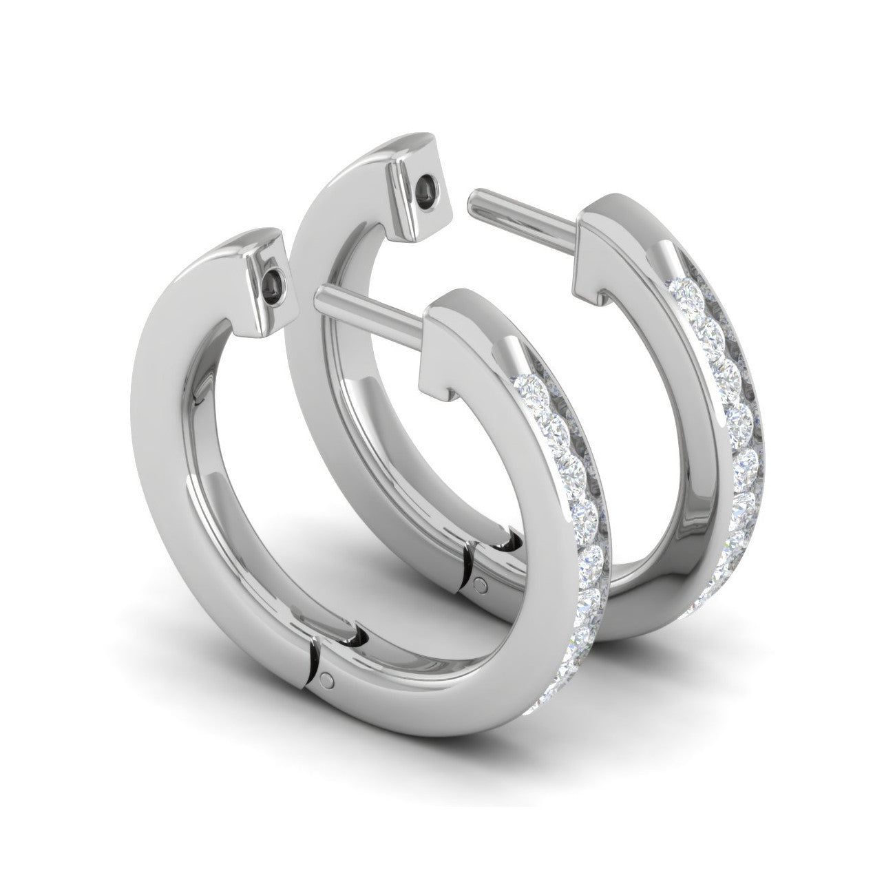 Platinum Diamond Earrings JL PT E DH RD 100   Jewelove.US