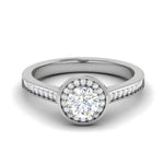 Load image into Gallery viewer, 0.50 cts Solitaire Halo Diamond Shank Platinum Ring JL PT RH RD 203   Jewelove.US
