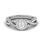 Load image into Gallery viewer, 0.50 cts Solitaire Halo Diamond Split Shank Platinum Diamond Ring JL PT RH RD 200   Jewelove.US
