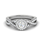 Load image into Gallery viewer, 0.50 cts Solitaire Halo Diamond Split Shank Platinum Diamond Ring JL PT RH RD 200   Jewelove.US
