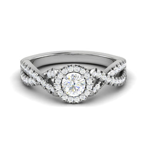 0.50 cts Solitaire Halo Diamond Split Shank Platinum Diamond Ring JL PT RH RD 200   Jewelove.US