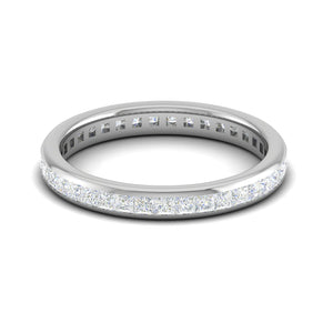 Platinum Ring With Princess Cut Diamonds for Women JL PT ET PR 106   Jewelove.US