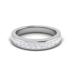 Platinum Princess cut Diamonds Half Eternity Ring for Women JL PT WB PR 150  GH-VVS Jewelove
